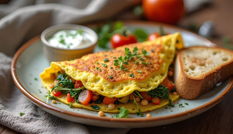 Chickpea Sprout and Veggie Omelette