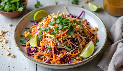 Peanut-Lime Chickpea Sprout Slaw