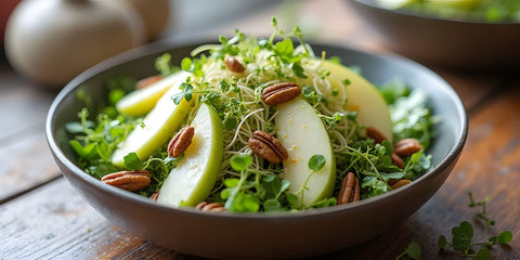 Clover Sprout, Pecan, and Apple Salad