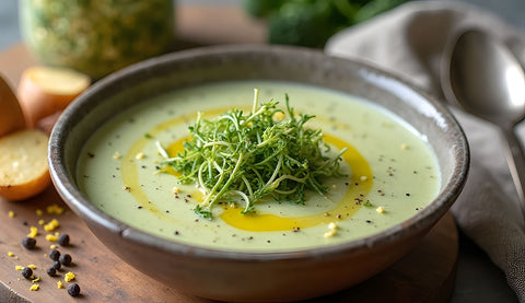 Potato-Broccoli Sprout Soup