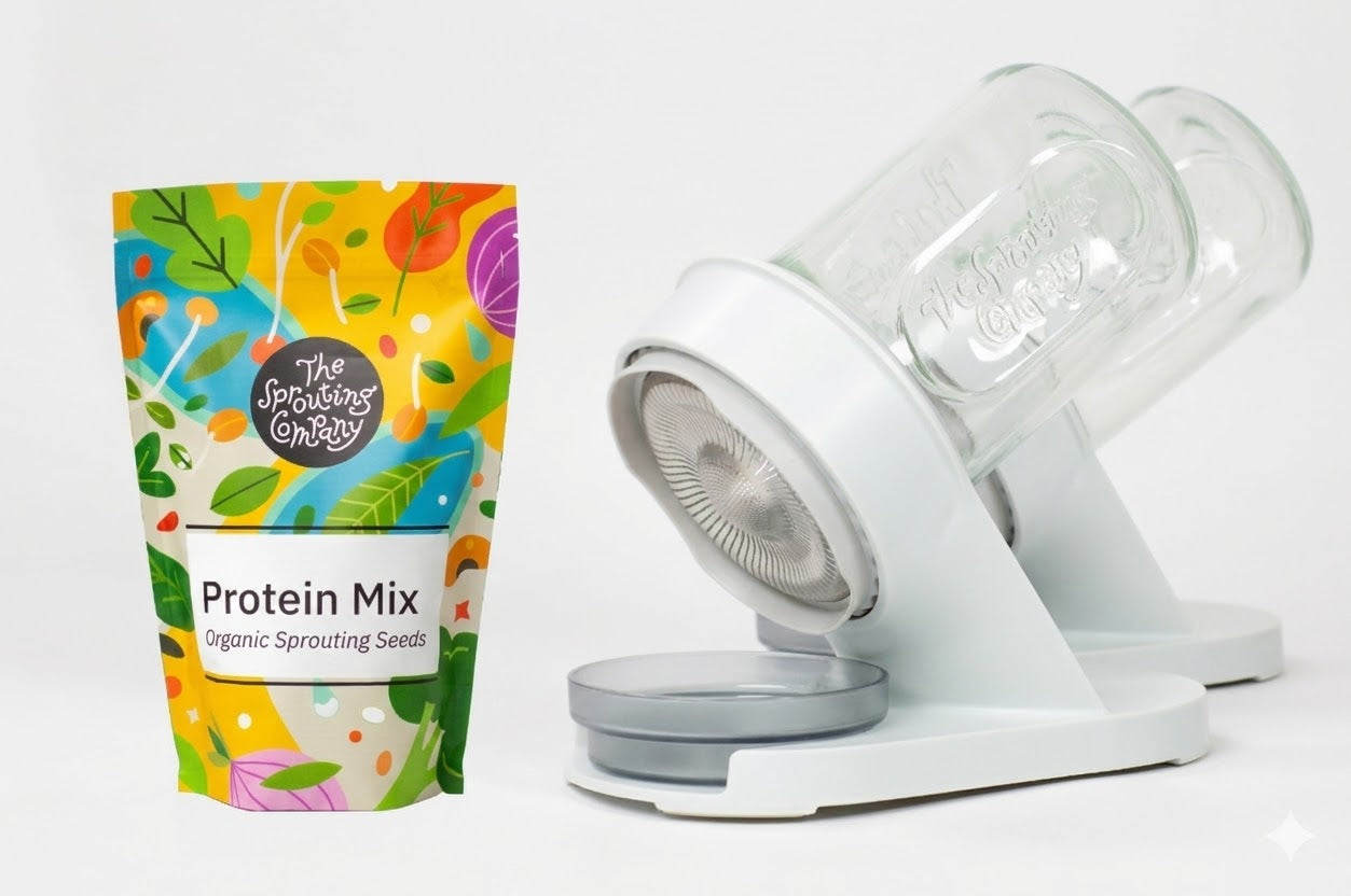 Organic protein mix with countertop sprouter