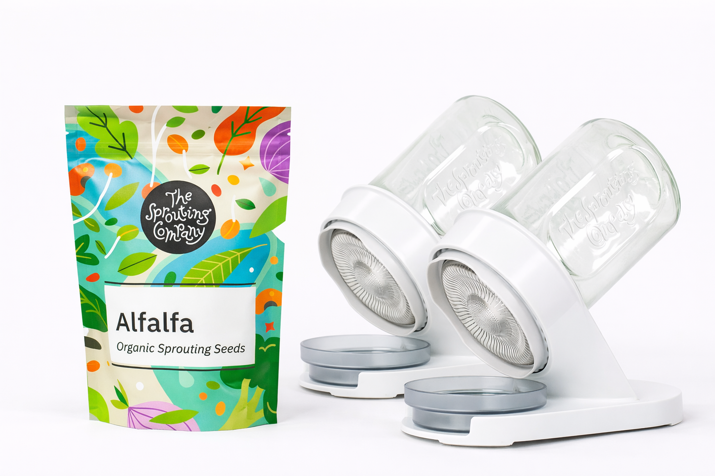 Organic alfalfa seeds with dual sprouter