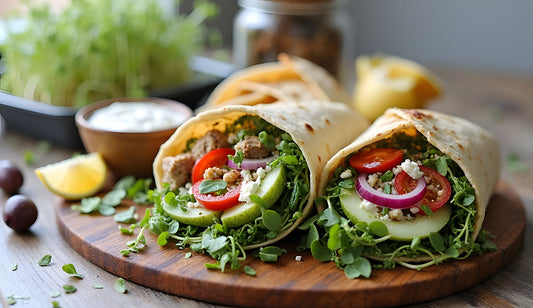 Protein-Packed Mediterranean Wraps