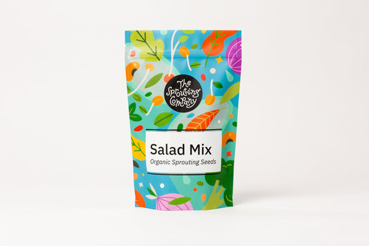 Salad Mix 16oz organic sprouting seeds product package from The Sprouting Company