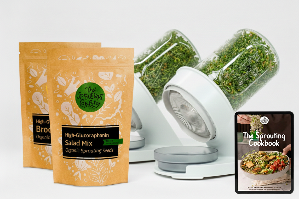 Starter Bundle: Organic High-Glucoraphanin Duo + EBook - 2 Sprouters + 2x8oz bags + EBook